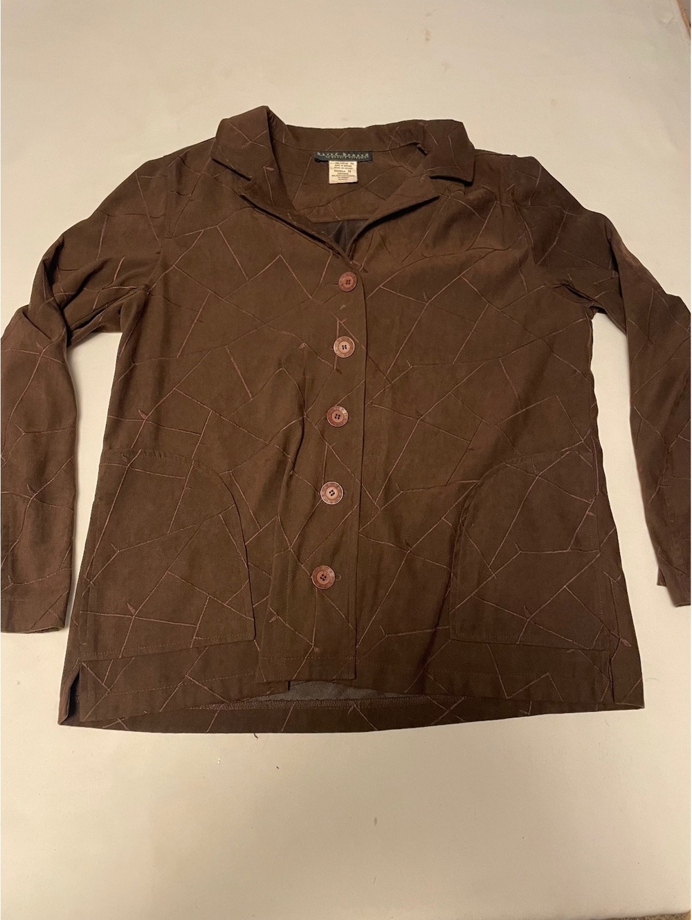 Harvé Benard Brown Button-Up Shirt Size 16